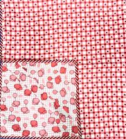 Couverture bébé en polyester/coton/fibre de bambou écologique style Jaipuri, motif à carreaux rose clair et petits éléphants, imprimé à la main