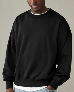 Sweat-shirt à col rond pour homme de qualité supérieure, 350 GSM, en molleton de coton, respirant, épaules tombantes, logo personnalisé - Product Image 2