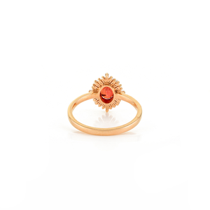 Anillo Minimalista de Oro Rosa K14 con Zafiro Naranja y Diamantes, Diseño Personalizado de Última Moda, para Uso Diario, Proveedor de Joyería - Product Image 6