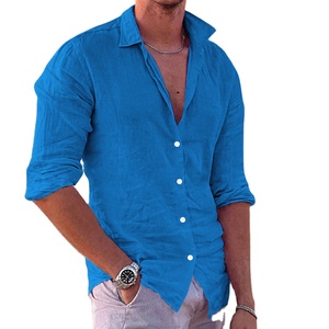 Camisas de Vestir de Verano para Hombre, Manga Larga, Poliéster/Algodón, Diseño de Puntos, Ecológicas, de Secado Rápido, Estilo Urbano, Tallas Grandes, Gran Venta - Product Image 1