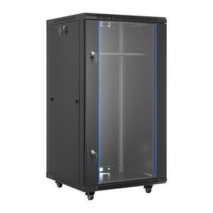 Armadio di Rete 22U da Parete, Profondità 23.6, Capacità Massima 300 Libbre, Vetro Temperato, Armadio Server con Funzione di Blocco - Product Image 1