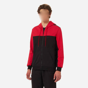 Men's Color Blocked Hoodie Tracksuit <b>Set</b> Casual Autumn Zip Up Jacket Pants Black Red <b>Knitted</b> Polyester S-2XL - Product Image 4