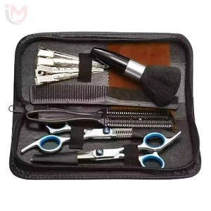 Kit de Ciseaux de Coiffure Professionnels de Haute Qualité en Acier Inoxydable, Ciseaux à Effiler, Brosse à Nuque, Peigne, Pinces à Cheveux et Sac de Rangement - Product Image 1