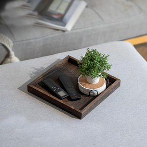 Bandeja de Servir de Madera Rústica de Lujo Brownwood Handicrafts con Patrón Floral, Bordes Suaves, Acabado Premium, Grado Comercial para el Hogar Moderno - Product Image 5