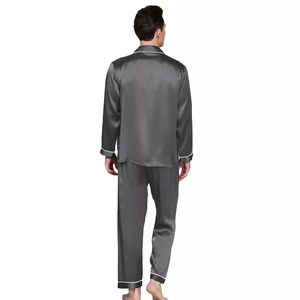 Superbe ensemble de pyjama en satin de luxe personnalisé 2026 pour homme, 100 % soie, vêtements de détente, vêtements de nuit - 2 pièces en soie - Product Image 6