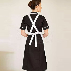 Restaurant Staff Uniform Chefs Uniform Short Sleeve <b>Aprons</b> Set Polyester/Cotton Unisex for <b>Kitchen</b> Hotel and Food Service - Product Image 3