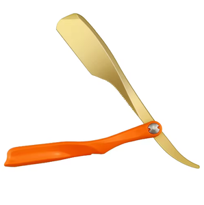 Rasoir à barbe pour homme en acier inoxydable allemand de haute qualité, design à lame traversante avec manche en bois, en vente - Product Image 1