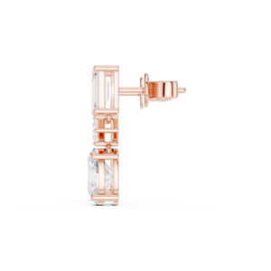 14K Solid Rose Gold Luxury <b>Earrings</b> With GRA Certificate Multi Shapes Classic Design <b>Drops</b> Perfect For Party-Birthday & Gift - Product Image 2