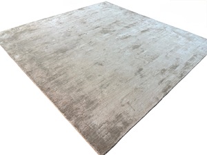 Handwoven Greige Silk –Modern Minimalist Rug - Product Image 2