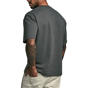 Custom Logo Men's <b>T</b>-<b>Shirt</b> Relaxed Fit Supersoft Cotton Drop Shoulder Solid Color Casual Heavyweight <b>Pocket</b> 100% Cotton Blank - Product Image 3