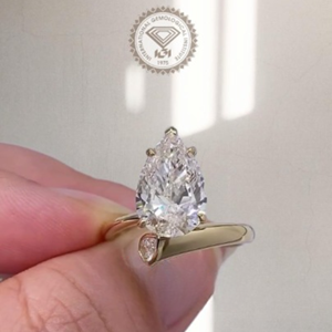 Anillo de Compromiso de Lujo con Diamante Cultivado en Laboratorio con Corte de Pera para Mujer, Certificado IGI, Oro de 14K, Joyería Nupcial, Regalo - Product Image 3