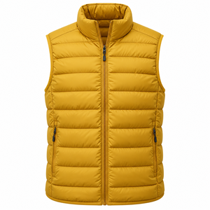 Sleeveless Quick Dry Breathable Zipper Slim Fit Men's Winter Jacket Blue Color Stand Collar Side <b>Pockets</b> Body <b>Warmer</b> - Product Image 1