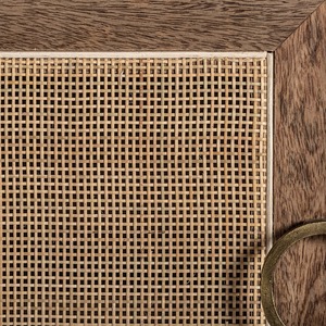 Buffet moderne en teck et rotin avec portes en cannage naturel – Console de rangement de luxe pour salon, hôtel et villa - Product Image 6