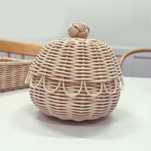 Rattan jar <b>box</b> <b>vanity</b> bedroom storage boxes luxurious style natural handweaving jars wholesale - Product Image 2