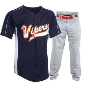 Conjunto de Uniforme de Béisbol Personalizado – Jersey Azul Marino y Pantalón Gris para Equipo de Béisbol |   Uniformes de Béisbol para Equipos Juveniles |   Ropa Deportiva OEM/ODM - Product Image 1