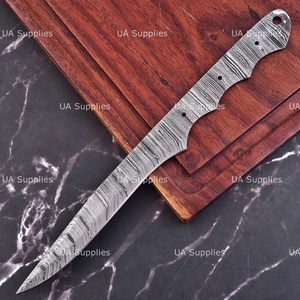 Cuchillo de filetear de acero de Damasco de espiga completa, hoja en bruto, para cocina, chef o pesca, OEM ODM disponible, 12 pulgadas de longitud total, MOQs bajos - Product Image 6