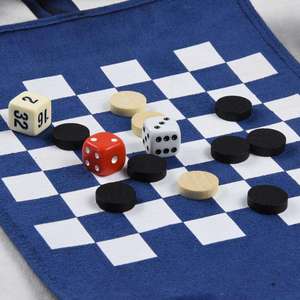 Jeu de backgammon en cuir, pliable, portable, fait main, professionnel, personnalisé, avec plateau bleu, couleur personnalisable - Product Image 4