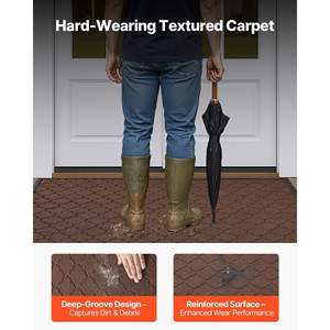 Alfombra de TPE marrón de 47x35 con estilo moderno, Felpudo con respaldo, Alfombra de entrada para interiores y exteriores de grado comercial para pasillo, resistente, lavable - Product Image 3