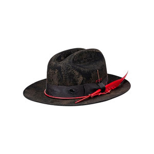 Leather Cowboy <b>Hat</b> Brown Wide Brim With Decorative Band And Concho - Product Image 4