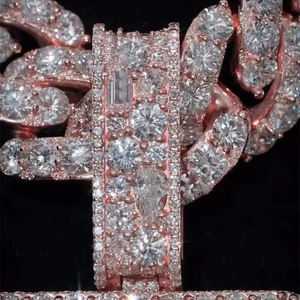High Quality Iced Out S925 Sterling <b>Silver</b> VVS Moissanite Diamond Custom Name <b>Initial</b> Letter Bling <b>Pendant</b> Hip Hop Jewelry - Product Image 4