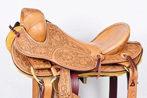 Silla de montar western de cuero para caballo, con herrajes de madera niquelados personalizados, para carreras de sendero. Precio al por mayor disponible. - Product Image 4