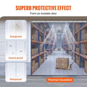 Tenda per Porta Congelatore Industriale in PVC Trasparente 96"H X 72"W X 0.08" Spessore, 12 Pezzi, per Porte in Plastica - Product Image 3