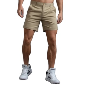 Pantalones cortos informales de verano para hombre 2024 Slim Fit Sexy Color sólido puro algodón impermeable Cargo Shorts hombre liso teñido - Product Image 6