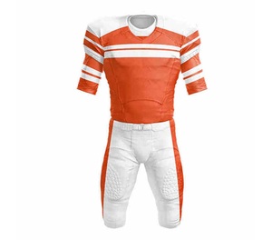 Conjunto de Uniforme de Fútbol Americano Personalizado, Jersey y Pantalones a Rayas Blancas y Naranjas, Transpirable, Ajustado, Ropa Deportiva para Hombre Adulto - Product Image 5