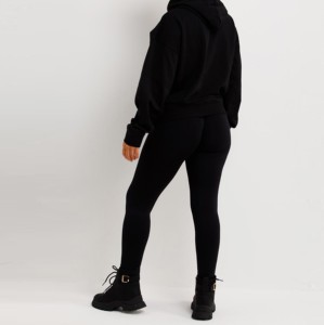 Sweat-shirts à capuche épais en coton et élasthanne de bonne qualité, doublés, style coréen, surdimensionnés, pour femmes, avec logo personnalisé, grande taille, printemps-hiver - Product Image 1