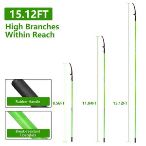 Sécateur à perche manuel extensible 2-en-1 extra long (2,5-4,6 m) avec double crochet pour branches hautes – Outil de jardinage - Product Image 6