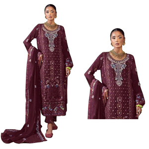 Costume pakistanais pour femmes, best-seller, avec broderie et travail de sequins, et travail de cristaux Khatli, pour un usage quotidien ou décontracté. - Product Image 1