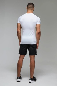 mens compression shirt short sleeve gym fitness athletic wear <b>tight</b> fit breathable quick dry stretch sports training wear - Product Image 3