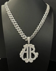 Exotic Butter World Wide Colgante de Moissanita de Plata 925, con diseño temático de dijes de lujo, para hombre, estilo Hip Hop, con incrustaciones de circonitas, colgante circular - Product Image 3