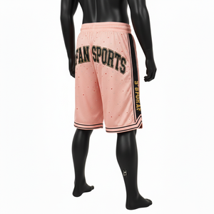 กางเกงบาสเก็ตบอลชาย ผ้าโพลีเอสเตอร์ตาข่ายน้ำหนักเบา แต่งแถบข้างตัดสี โลโก้ติดด้วยกาวร้อน เหมาะสำหรับออกกำลังกาย - Product Image 5