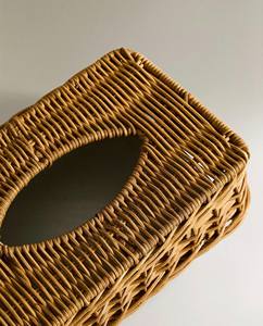 Boîte à mouchoirs rectangulaire classique en osier tressé à la main, support durable en rotin pour mouchoirs en papier, idéal pour les intérieurs rustiques - Product Image 6