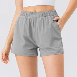 Shorts de yoga d'été respirants et à séchage rapide pour femmes, taille élastique, 100 % coton, couleur unie, pour le tennis, le sport et la course à pied - Product Image 3