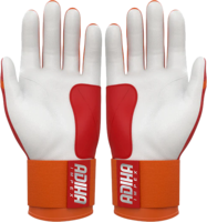 Guantes de Bateo de Béisbol de Cuero Adiha Impex Rojos/Blancos con Cierre de Gancho y Bucle Unisex para Adultos, Colores y Tallas Personalizables, Duraderos