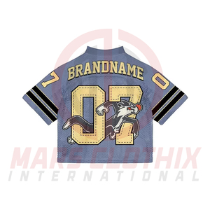 Maillot de football américain rétro personnalisé en maille à col en V pour le sport et la mode - Product Image 3