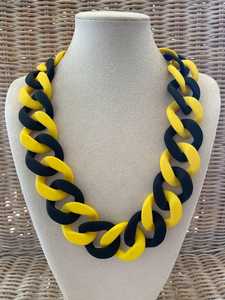 ชุดสร้อยคอและต่างหูเรซิ่นสีเทอร์ควอยซ์แบบหนา ดีไซน์อะคริลิคแบบโซ่ใหญ่ สำหรับผู้หญิง เครื่องประดับแฟชั่นสำหรับงานปาร์ตี้ สวมใส่เป็นโชคเกอร์ - Product Image 3