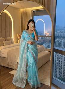 Collection de Sarees et Blouses en Chiffon Fantaisie avec Imprimé Prisme et Broderies – Nouvelle Collection Élégante et Tendance – Saree Love - Product Image 2