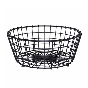 Panier à fruits en fil de fer tressé, revêtement noir en poudre - Product Image 3