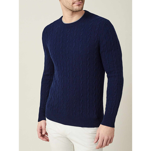 Herren Beige 100% Wolle Gestrickter Pullover Langarm Einfarbig Winterbekleidung - Product Image 6