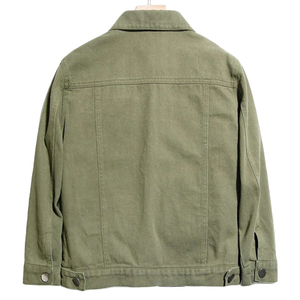 Veste en toile olive sur mesure pour homme, coupe classique, en coton, couleur unie, pour l'hiver, réversible, éco-responsable - Product Image 2