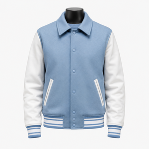 Chaqueta Varsity de Lana Premium, Chaqueta Letterman Personalizada con Mangas de Cuero PU, Venta al Por Mayor OEM - Product Image 1