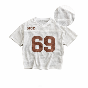 เสื้อฟุตบอลอเมริกันแบบตาข่ายระบายอากาศ โพลีเอสเตอร์ 100% ปรับแต่งได้ตามต้องการ พร้อมโลโก้ทีม ชุดฝึกซ้อม ผู้ผลิต OEM ขายส่งจำนวนมาก - Product Image 2