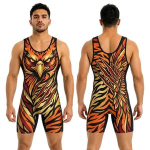 Singlet de Lucha Libre con Diseño de Rayo Azul y Negro, Personalizado, de Secado Rápido, Alto Rendimiento, en Poliéster - Product Image 5