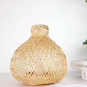 <b>Wireless</b> light <b>lamp</b> wedding table decoration top selling natural weave bamboo tabletop <b>lamps</b> - Product Image 4