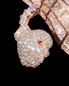 CONCEPTION Colgante Personalizado de Moissanita con Forma de Cacahuete y Bolsa de Dinero, Estilo Hip Hop Bling, Chapado en Oro Rosa sobre Plata 925, Certificado GRA - Product Image 3