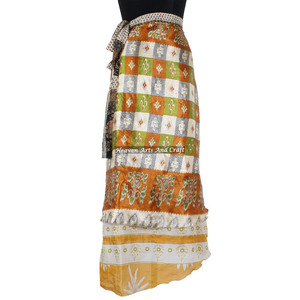 Indian Silk Wrap <b>Skirts</b> Summer <b>Boho</b> Stylish Multi Color Plus Size Comfortable Fashion Bohemian Gypsy Women - Product Image 1