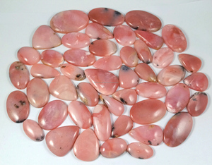Wholesale Radha Arts <b>Pink</b> Opal Cabochon Natural Polished Gemstone Necklace Pendant Jewelry Making 20mm-35mm Rajasthan - Product Image 1